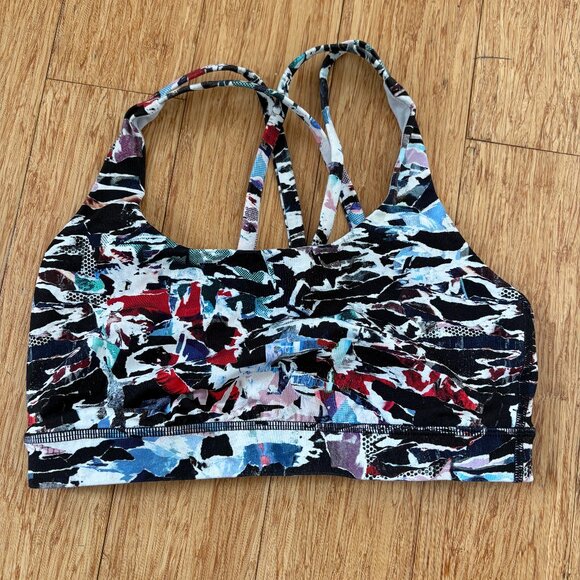 LULULEMON Lighten Up Sports Bra Size 6 Culture Clash Multicolor Luxtreme Gym - Picture 1 of 5